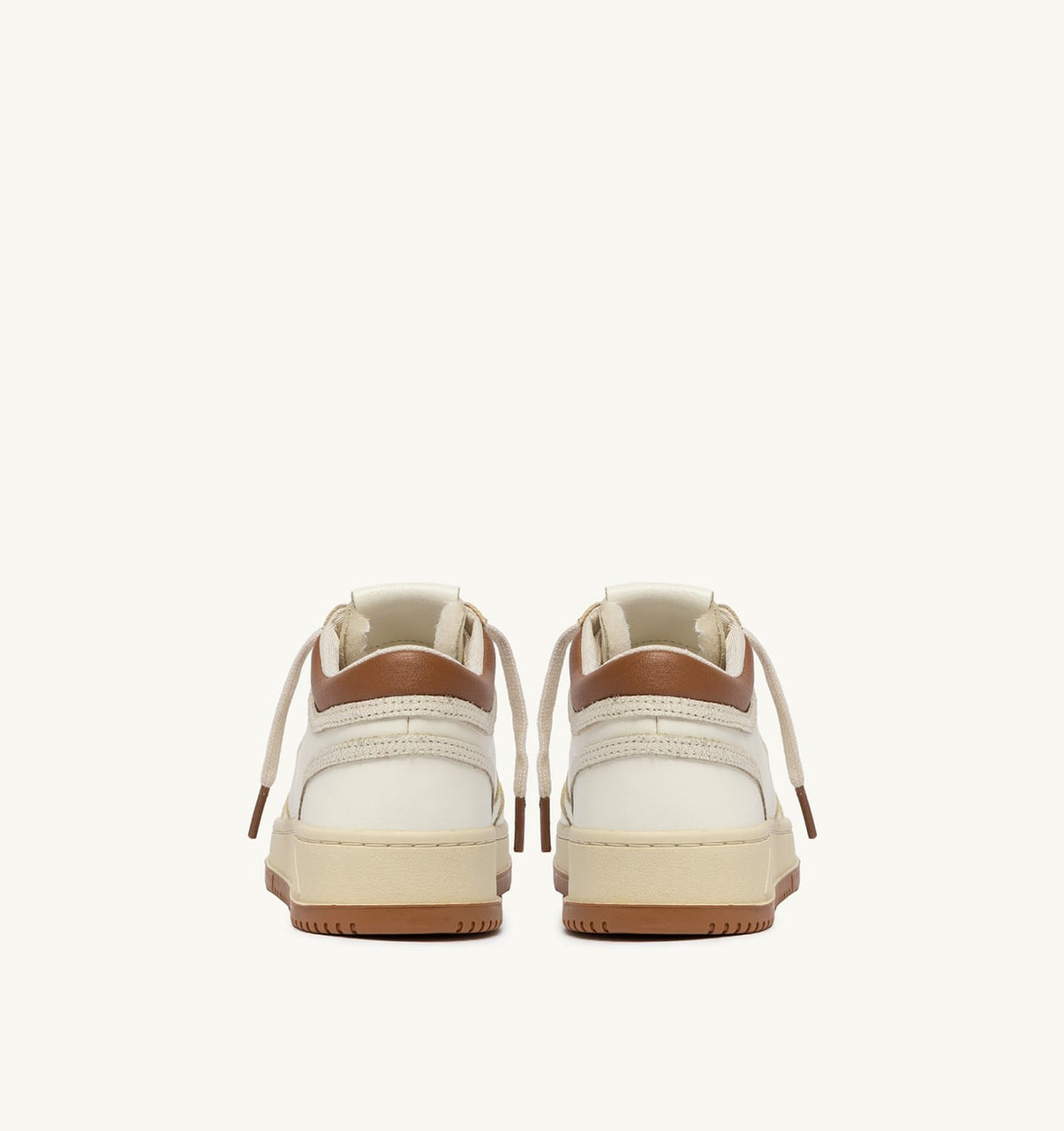 AUTRY MED-WAY SNEAKERS IN LEATHER COLOR MARSHMALLOW AND BROWN SUGAR