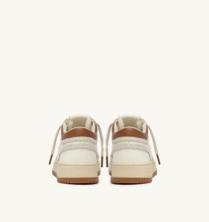 AUTRY MED-WAY SNEAKERS IN LEATHER COLOR MARSHMALLOW AND BROWN SUGAR