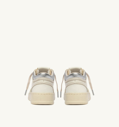 AUTRY MED-WAY SNEAKERS IN LEATHER COLOR MARSHMALLOW AND SILVER