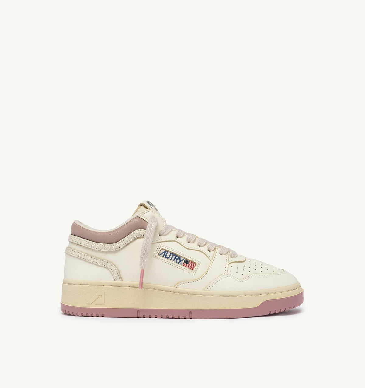 AUTRY MED-WAY SNEAKERS IN LEATHER COLOR MARSHMALLOW AND ZEPHYR