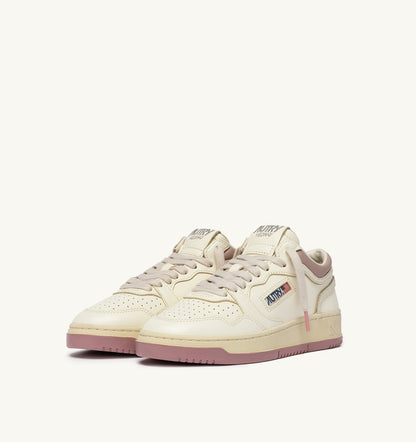 AUTRY MED-WAY SNEAKERS IN LEATHER COLOR MARSHMALLOW AND ZEPHYR