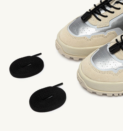AUTRY WILDPACE LOW SNEAKERS IN WHITE AND SILVER FABRIC AND SUEDE