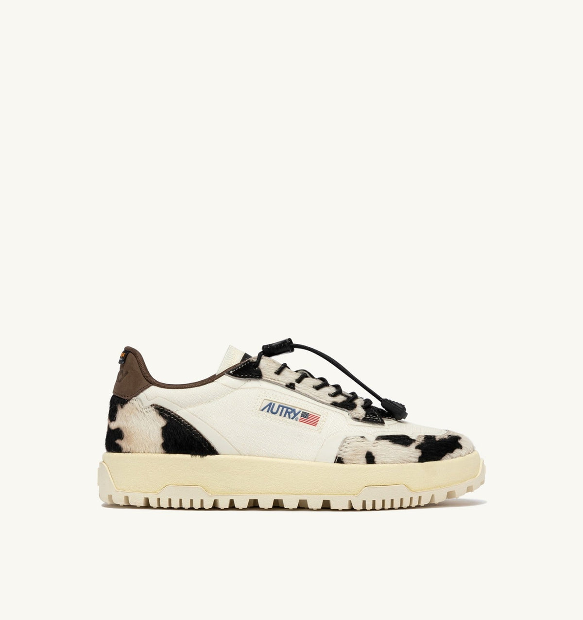 AUTRY WILDPACE LOW SNEAKERS IN MARSHMALLOW AND COW CORDURA AND LEATHER
