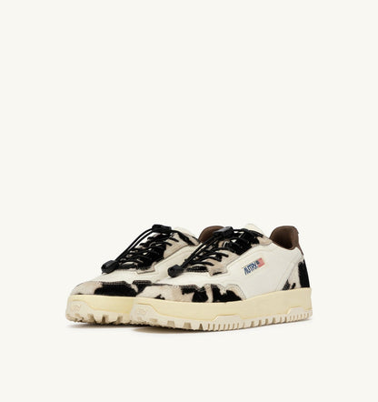 AUTRY WILDPACE LOW SNEAKERS IN MARSHMALLOW AND COW CORDURA AND LEATHER
