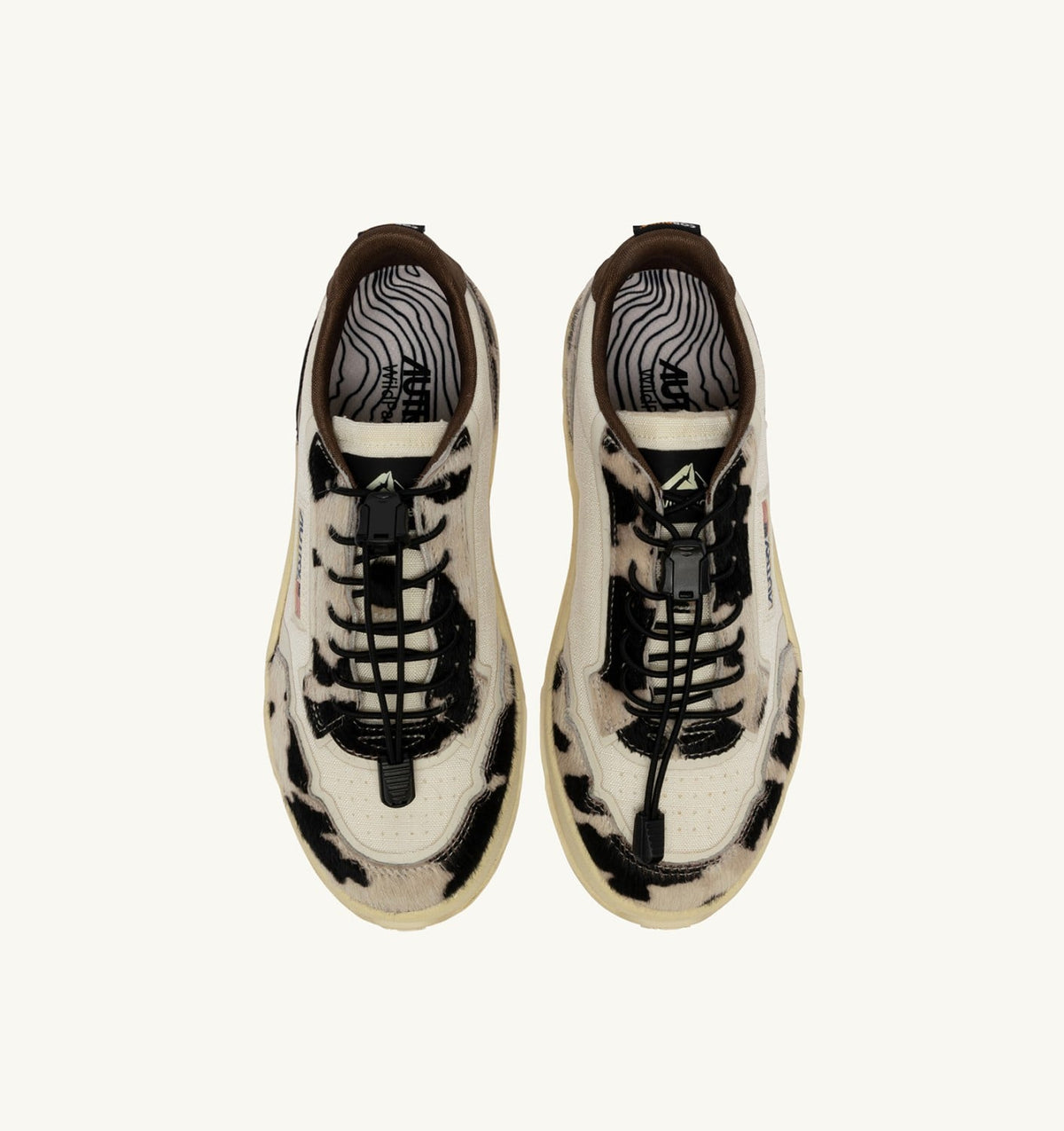 AUTRY WILDPACE LOW SNEAKERS IN MARSHMALLOW AND COW CORDURA AND LEATHER