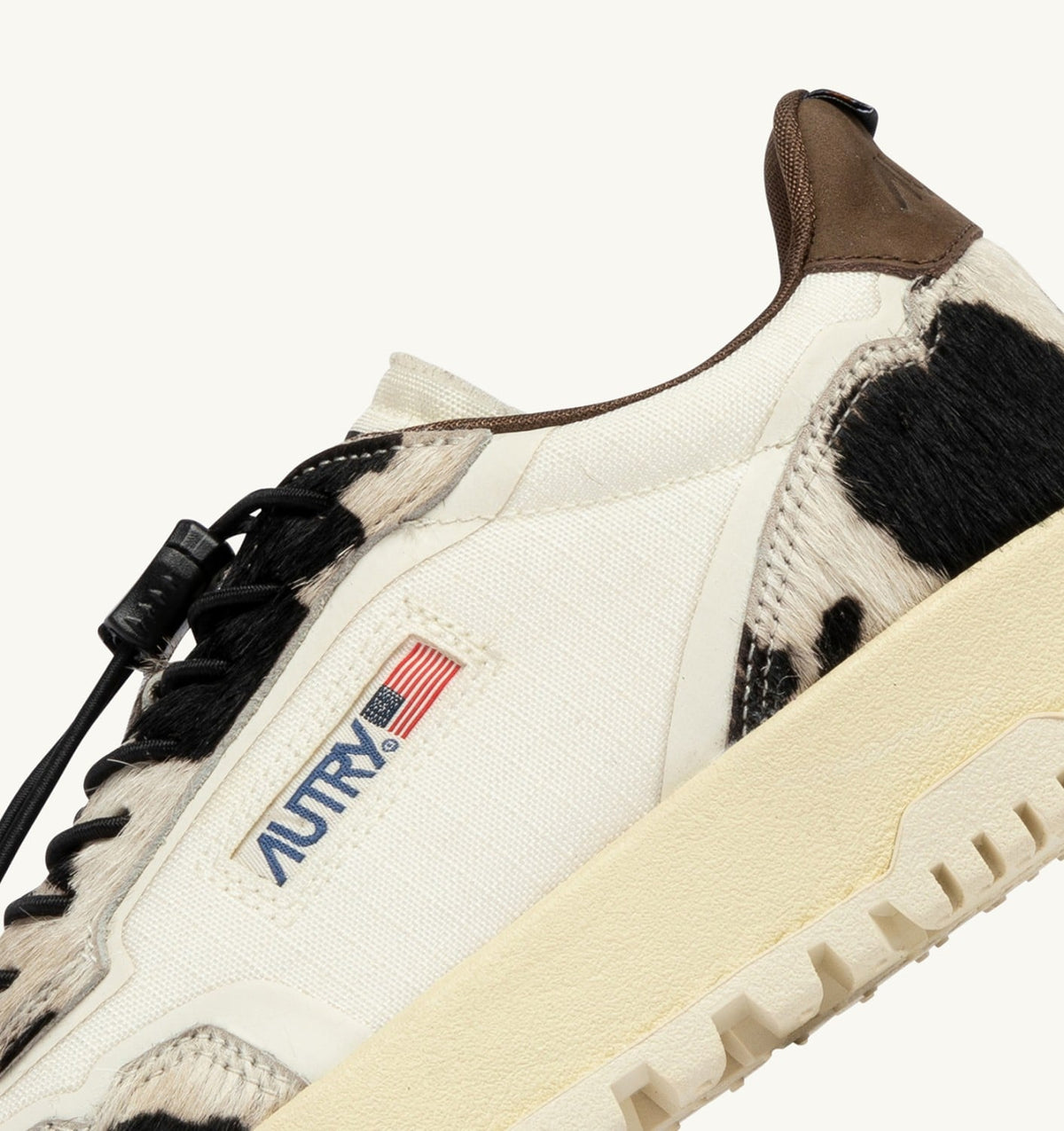 AUTRY WILDPACE LOW SNEAKERS IN MARSHMALLOW AND COW CORDURA AND LEATHER