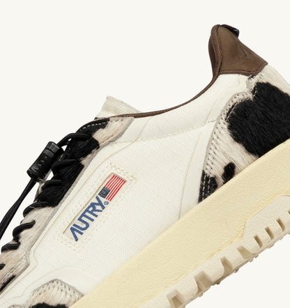 AUTRY WILDPACE LOW SNEAKERS IN MARSHMALLOW AND COW CORDURA AND LEATHER
