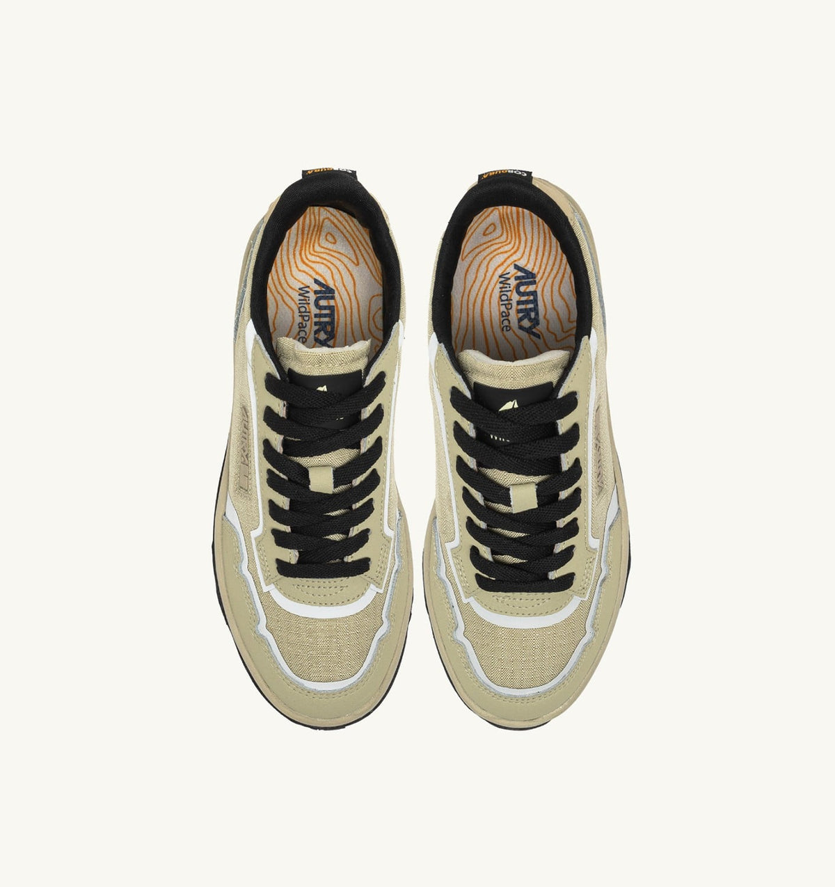AUTRY WILDPACE LOW SNEAKERS IN RIPSTOP NYLON AND LEATHER COLOR TIDAL FOAM AND REFLEX