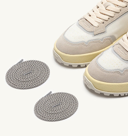 AUTRY WILDPACE LOW SNEAKERS IN WHITE AND MARSHMALLOW DRAGON MESH AND SUEDE