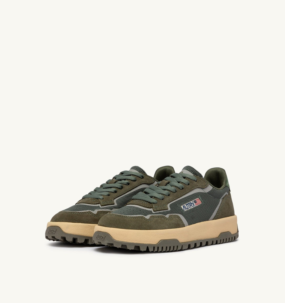 AUTRY WILDPACE LOW SNEAKERS IN SCHIO AND MILITARY MESH AND SUEDE