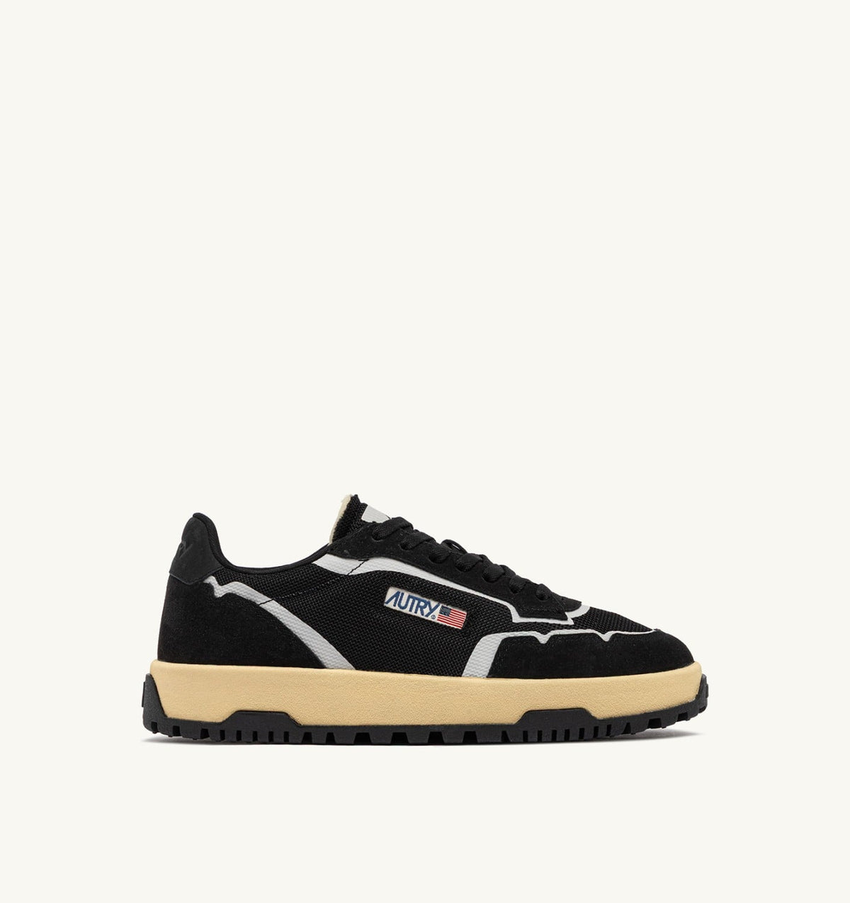 AUTRY WILDPACE LOW SNEAKERS IN BLACK DRAGON MESH AND SUEDE