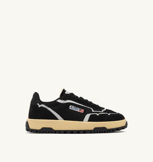 AUTRY WILDPACE LOW SNEAKERS IN BLACK DRAGON MESH AND SUEDE