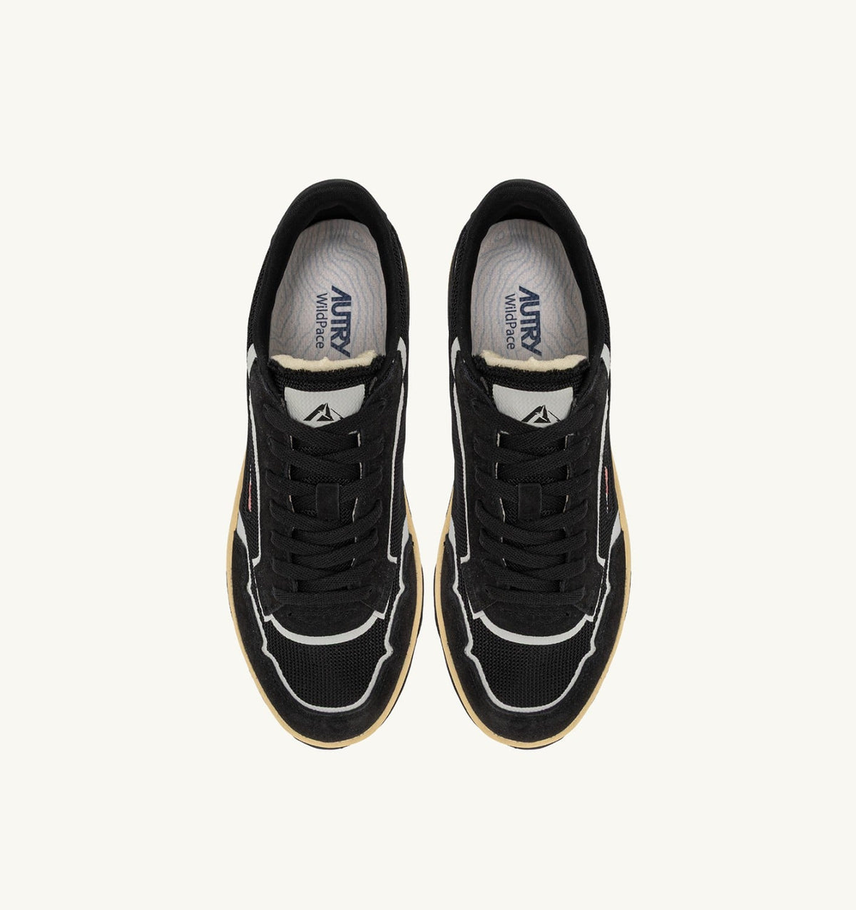 AUTRY WILDPACE LOW SNEAKERS IN BLACK DRAGON MESH AND SUEDE