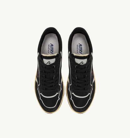 AUTRY WILDPACE LOW SNEAKERS IN BLACK DRAGON MESH AND SUEDE