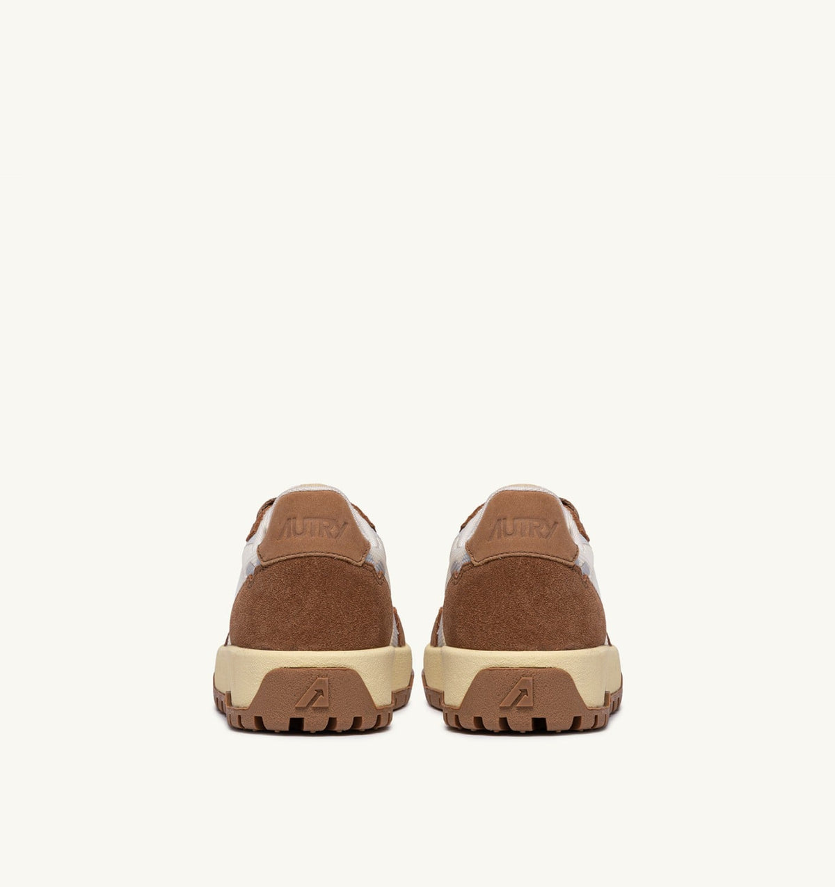 AUTRY WILDPACE LOW SNEAKERS IN MESH AND SUEDE COLOR MARSHMALLOW AND CIGAR