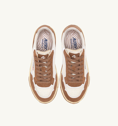 AUTRY WILDPACE LOW SNEAKERS IN MESH AND SUEDE COLOR MARSHMALLOW AND CIGAR