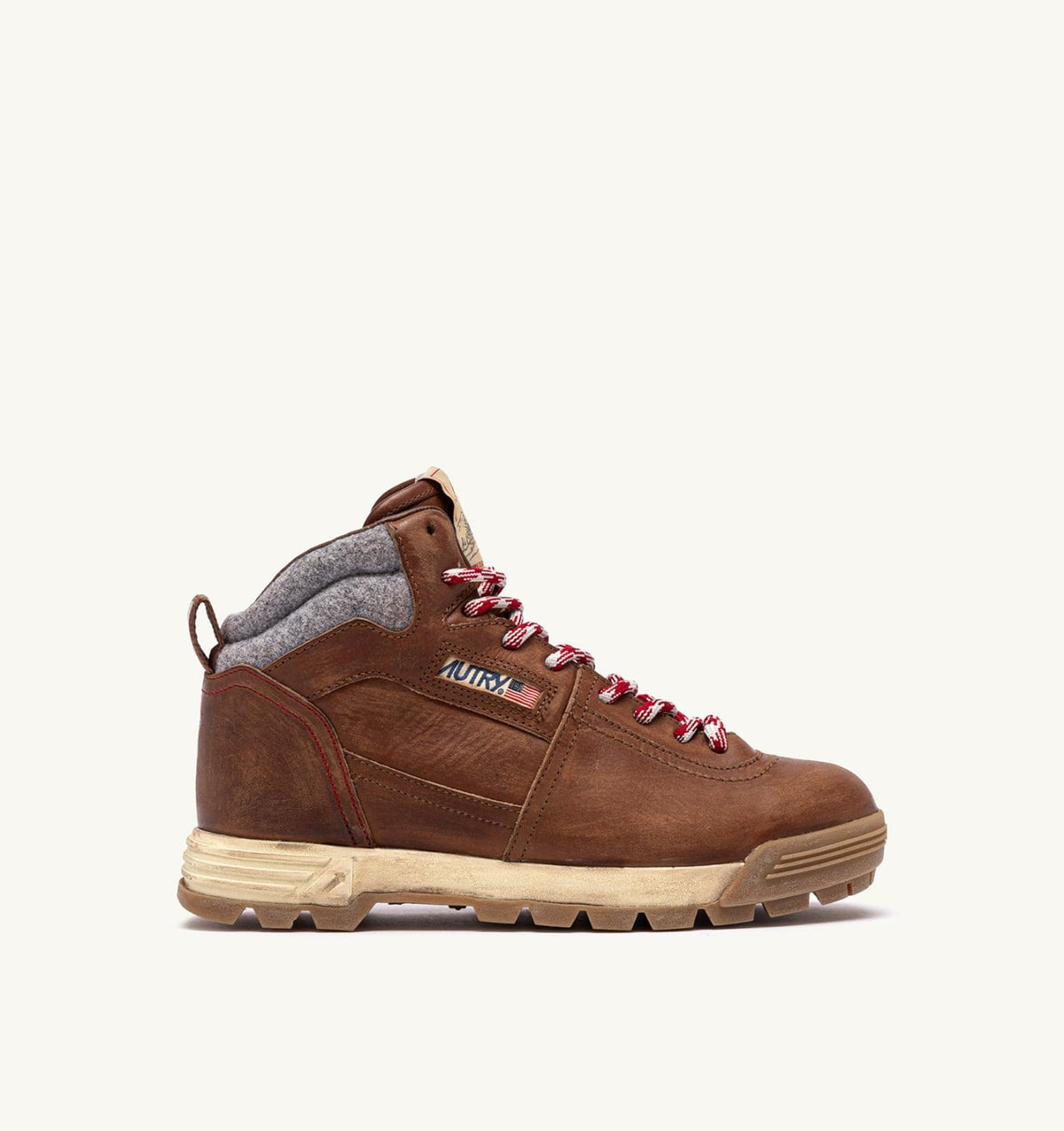 AUTRY MALGA BOOTS IN LEATHER COLOR NATURAL LEATHER AND GRAY