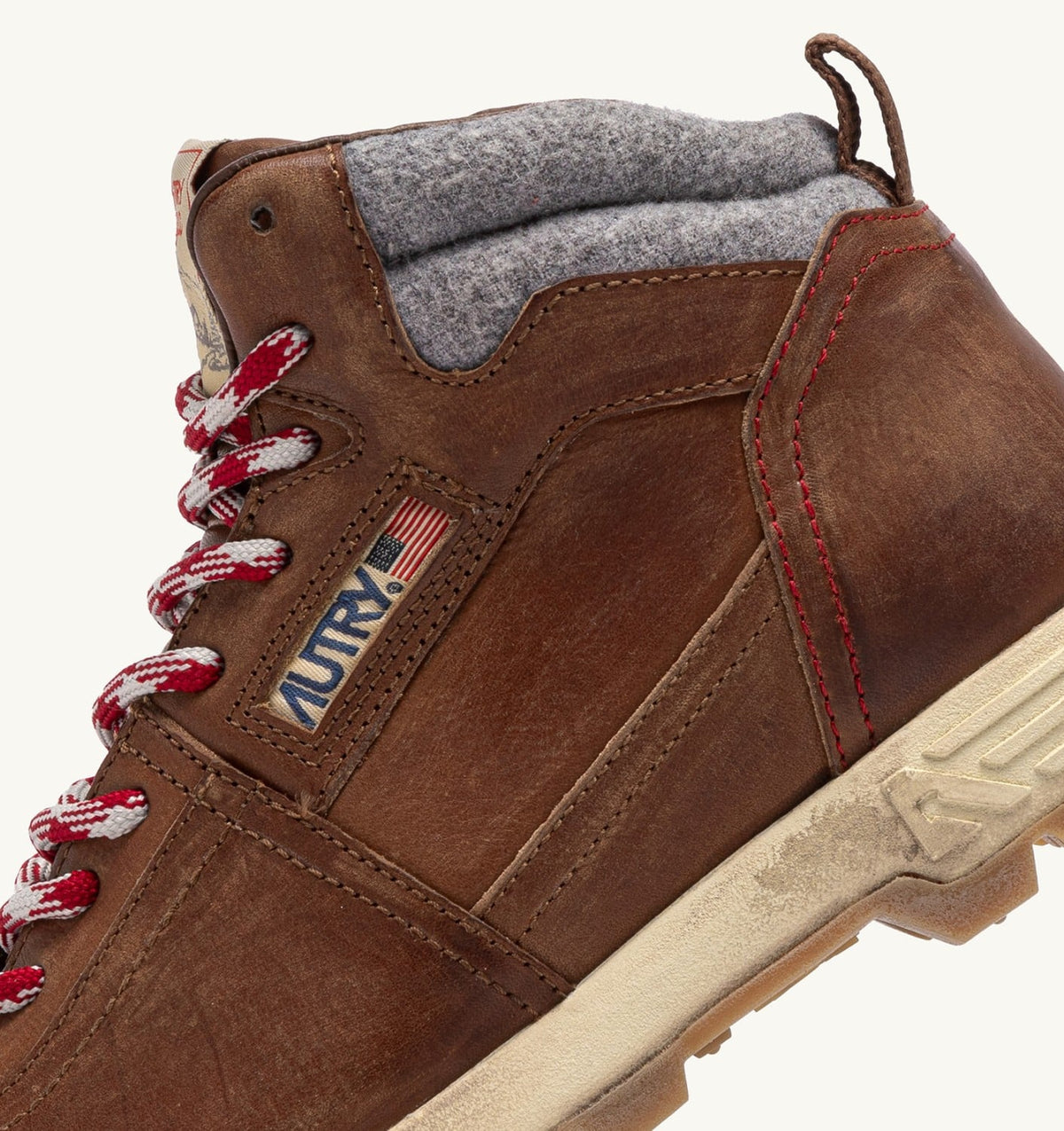 AUTRY MALGA BOOTS IN LEATHER COLOR NATURAL LEATHER AND GRAY