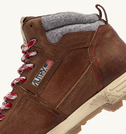 AUTRY MALGA BOOTS IN LEATHER COLOR NATURAL LEATHER AND GRAY