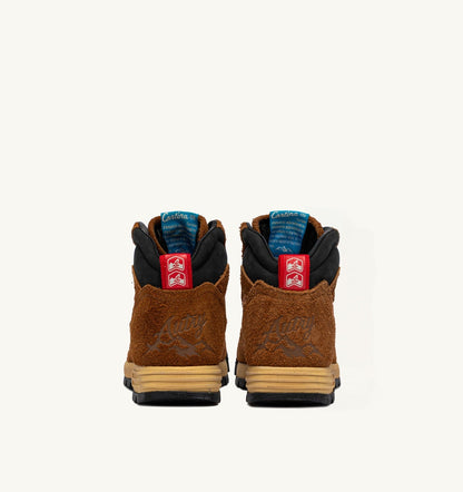 AUTRY MALGA CORTINA IN CHESTNUT AND FLAME SCARLET SUEDE