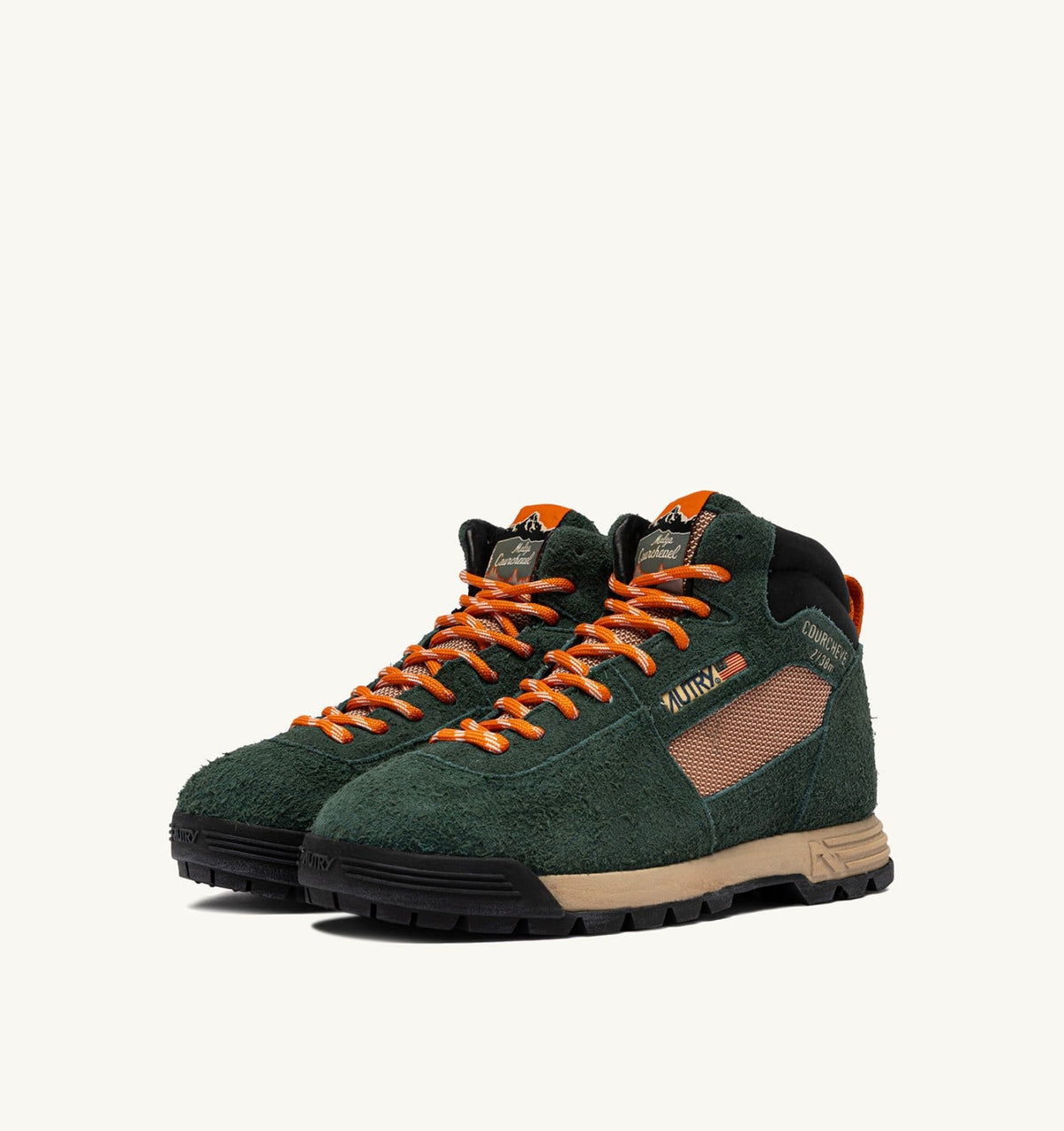 AUTRY MALGA COURCHEVEL IN PINE AND ORANGE OCHRE SUEDE