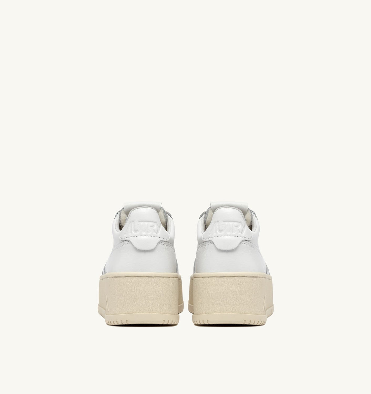 AUTRY MEDALIST PLATFORM SNEAKERS IN WHITE LEATHER