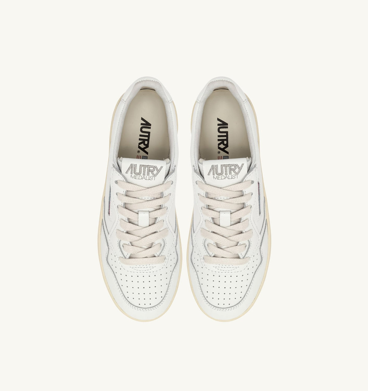 AUTRY MEDALIST PLATFORM SNEAKERS IN WHITE LEATHER